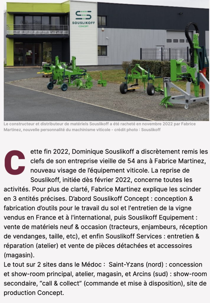 article SOUSLIKOFF écrit par Vitisphère MAI 2023